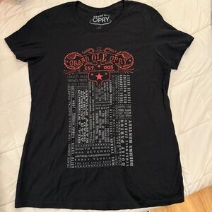 5 for $25!! Grand Ole Opry T-Shirt Black 100% Cotton Embellished Beaded L